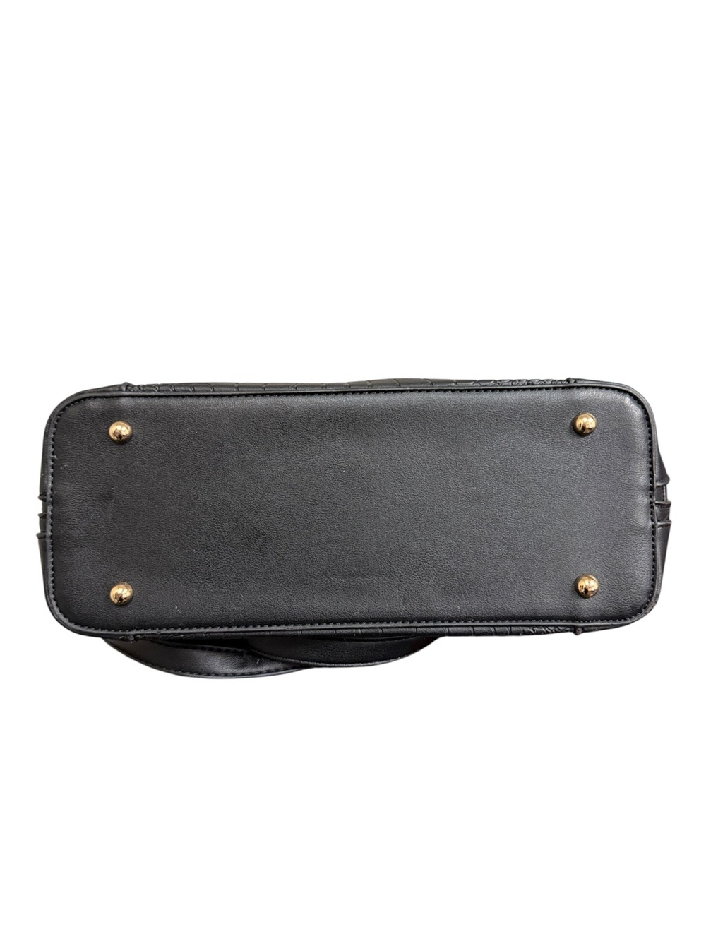 Black Croc Embossed Satchel Tote Bag | Gold Hardware | Shoulder & Crossbody Styl - Picture 6 of 10